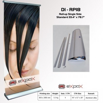 Display Roll-Up Single Side Lux. Chrome Expox 33.4in x 78.7in